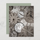 古い時計steampunkスクラップブック紙 (正面/裏面)