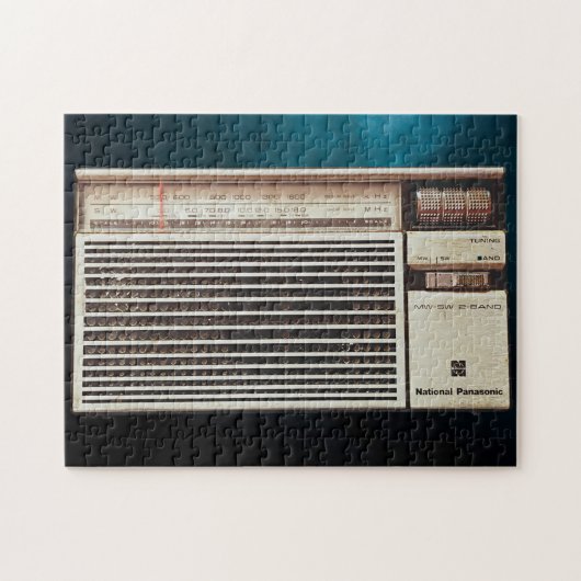 古い時間のラジオ音楽愛好者ヴィンテージレトロカッコいいおもしろい ジグソーパズル (横)