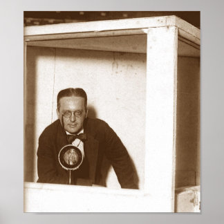 古い時間のラジオ・ブース ポスター