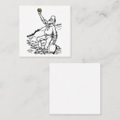 古い時間金ゴールド鉱山探査機 スクエア名刺 (正面/裏面)