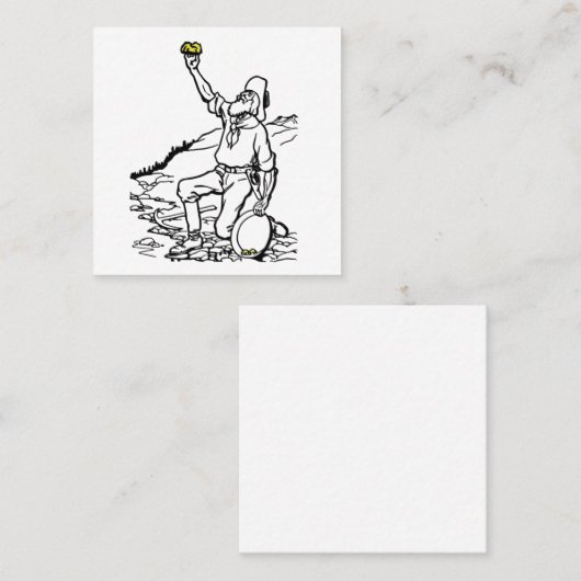 古い時間金ゴールド鉱山探査機 スクエア名刺 (正面/裏面)