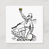 古い時間金ゴールド鉱山探査機 スクエア名刺 (正面)