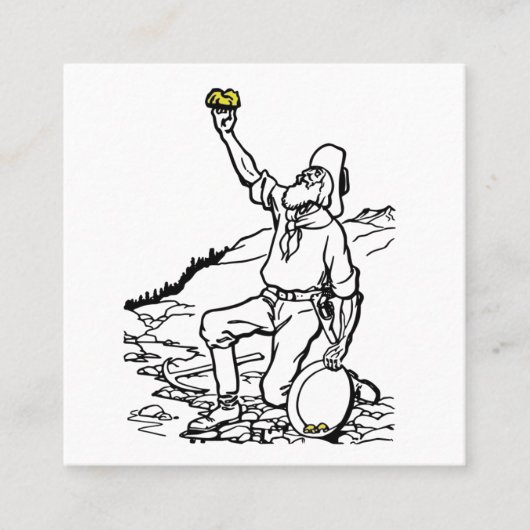 古い時間金ゴールド鉱山探査機 スクエア名刺 (正面)