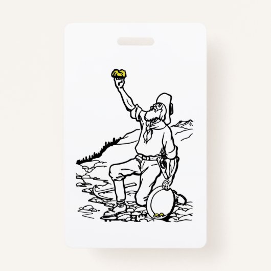 古い時間金ゴールド鉱山探査機 バッジ (正面)