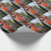 古い普通消防車 ラッピングペーパー (角)