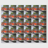 古い普通消防車 ラッピングペーパー (フラット)