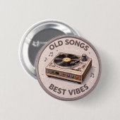 古い曲 缶バッジ (正面&裏面)