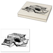 古い書籍のスタックヴィンテージラバーアートスタンプ ラバースタンプ (押印)