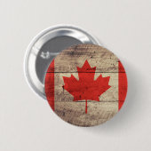 古い木のカナダの旗 缶バッジ (正面&裏面)