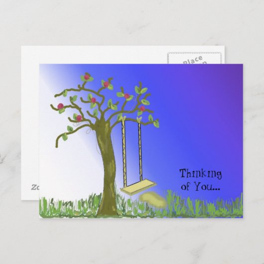 古い木のスイング ポストカード (正面/裏面)