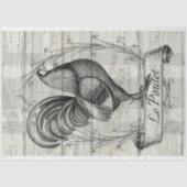 古い木のデコペフランスのージの鶏をル・プーレット 薄葉紙 (正面)