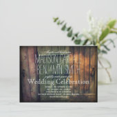 古い木のドアの素朴な国の結婚式招待状 招待状 (スタンド正面)