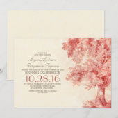 古い木のブラッシュウォーターカラー結婚式の招待状 招待状 (正面/裏面)