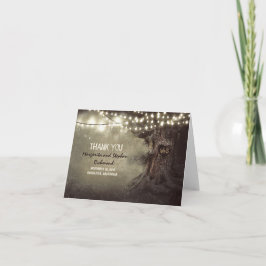 古い木のロマンチックなライト 結婚式の感謝カード サンキューカード