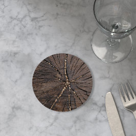 古い木の切り株 ラウンドペーパーコースター