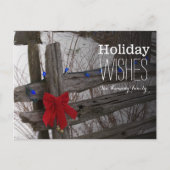 古い木の塀のクリスマスの装飾 シーズンポストカード (正面)