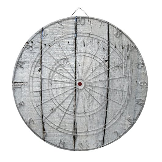 古い木の塀の色彩の鮮やかな灰色の片 ダーツボード (正面)
