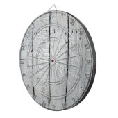 古い木の塀の色彩の鮮やかな灰色の片 ダーツボード (正面右)