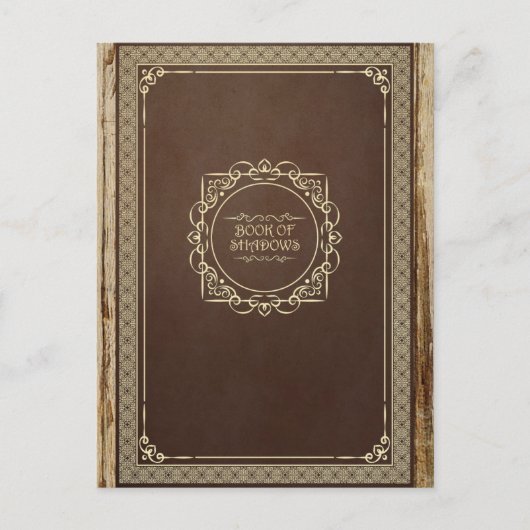 古い木の影の茶色のヴィンテージ動揺しての本 ポストカード (正面)