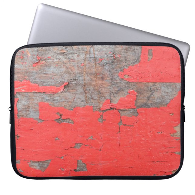 古い木の板のバックグ絵を描ロを閉じる ラップトップスリーブ (正面)