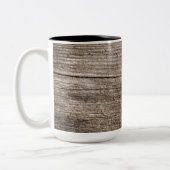 古い木の板 ツートーンマグカップ (左)