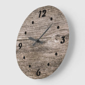 古い木の板 ラージ壁時計 (傾斜)