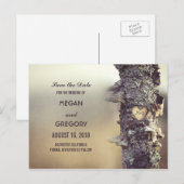 古い木の素朴な日付を保存 案内ポストカード (正面/裏面)