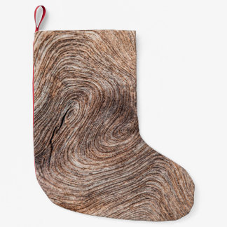 古い木の背景または質感 スモールクリスマスストッキング