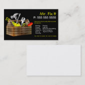 古い木の道具箱修理便利屋の名刺 名刺 (正面/裏面)