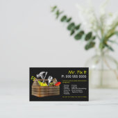 古い木の道具箱修理便利屋の名刺 名刺 (スタンド正面)