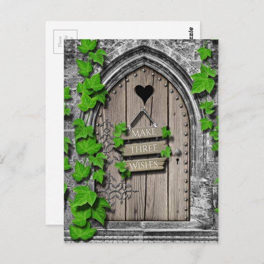 古い木の魔法のファンタジーの妖精の希望のドア ポストカード (正面/裏面)