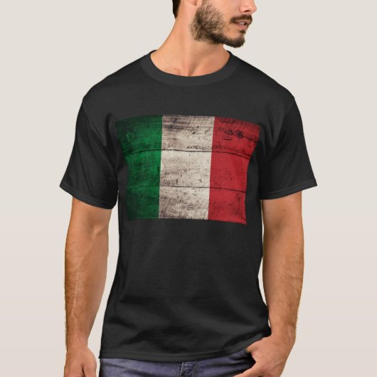 古い木イタリアン旗； Tシャツ (正面)