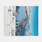 古い木グランジの地質や地肌にテルミがある フリースブランケット (正面(横))