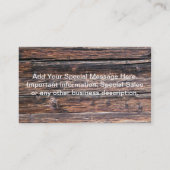 古い木グランジ質工房木工細工 名刺 (裏面)