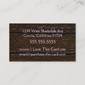 古い木及びピンクスクロール 名刺 (裏面)