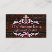 古い木及びピンクスクロール 名刺 (正面)