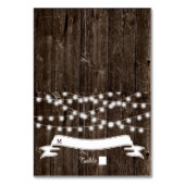 古い木材のエスコート結婚カードの灯列 テーブルナンバー (正面)