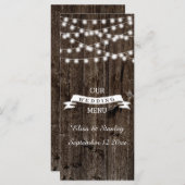 古い木材のメニューカー結婚ドのライトの列 メニュー (正面/裏面)