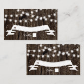 古い木材の座席表の光の結婚列 プレイスカード (正面/裏面)