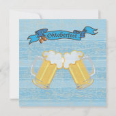 古い木材の背景のオクトーバーフェストパーティの招待状 招待状 (裏面)