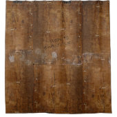 古い木材（または傷のない）文字 シャワーカーテン (正面)