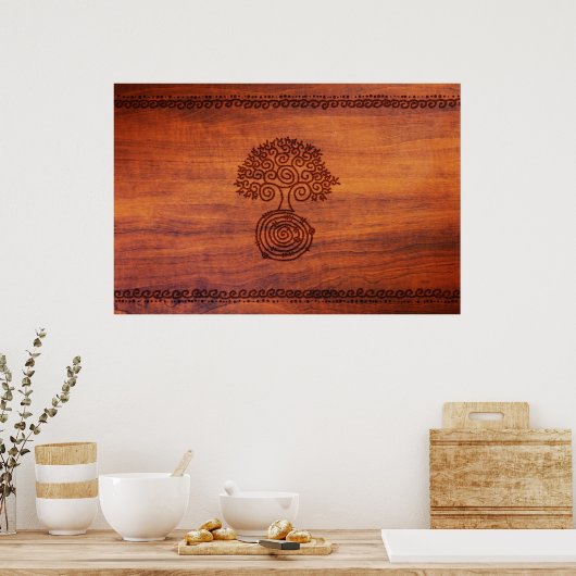 古い木材 ポスター (キッチン)