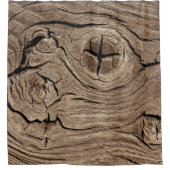 古い木材、ヴィンテージ シャワーカーテン (正面)