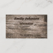 古い木材、古い、みすぼらしい、ヴィンテージ 名刺 (裏面)