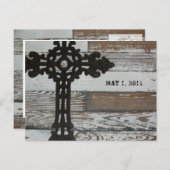 古い木材、鍛錬鉄十字日付を保存 案内ポストカード (正面/裏面)