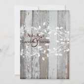 古い木淡い色の目結婚式招待状—金ゴールドティント 招待状 (裏面)