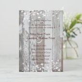 古い木淡い色の目結婚式招待状—金ゴールドティント 招待状 (スタンド正面)