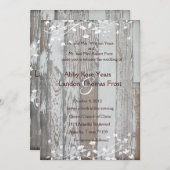 古い木淡い色の目結婚式招待状—金ゴールドティント 招待状 (正面/裏面)