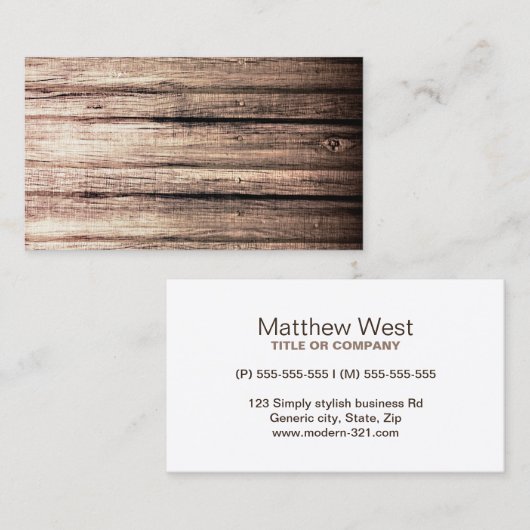 古い木目テクスチャプロフェッショナルプロファイル 名刺 (正面/裏面)