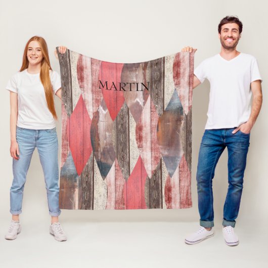 古い木目パター素朴ン フリースブランケット (インサイチュ)